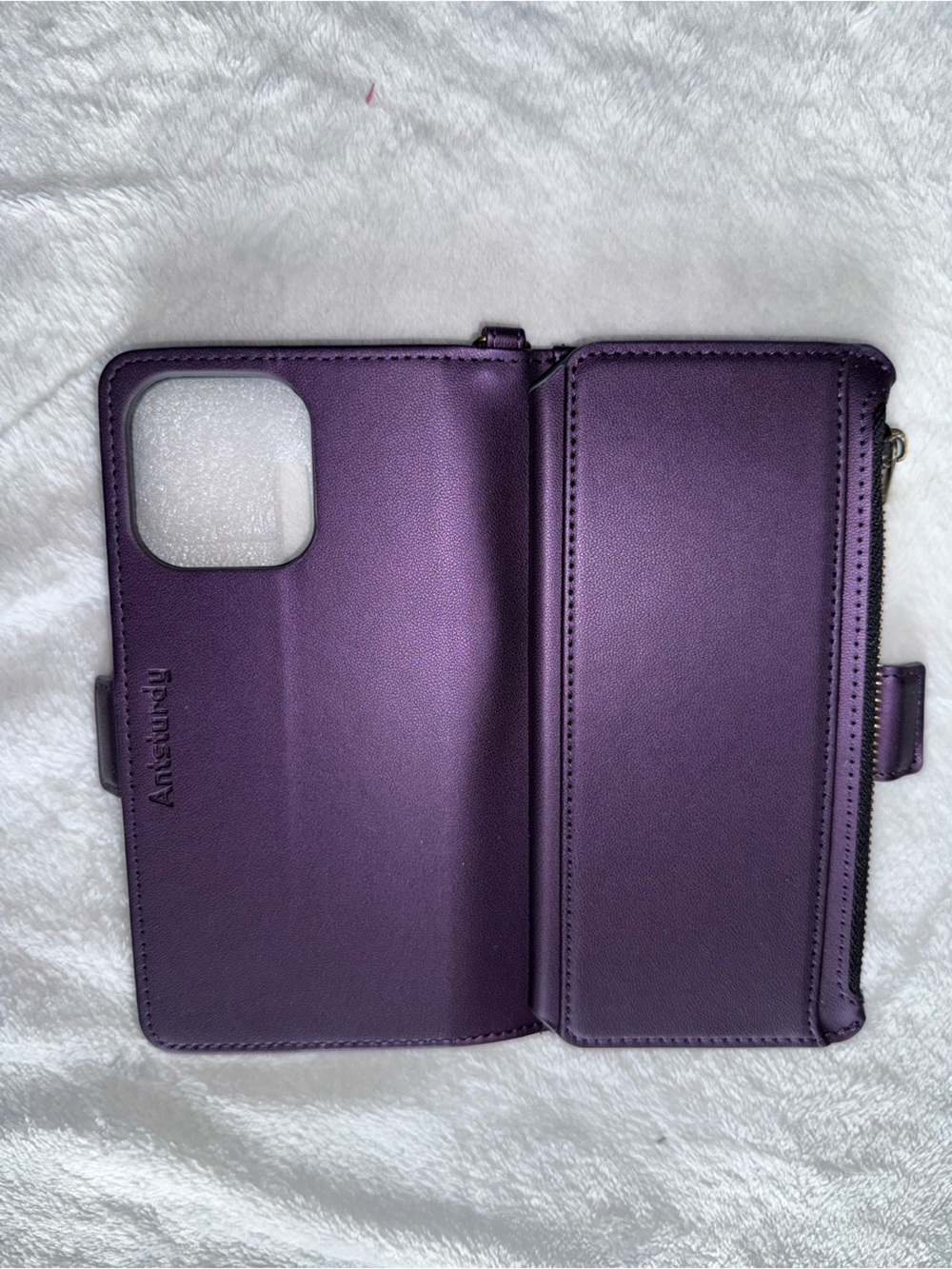 Purple Wallet Phone Case with Card Pocket